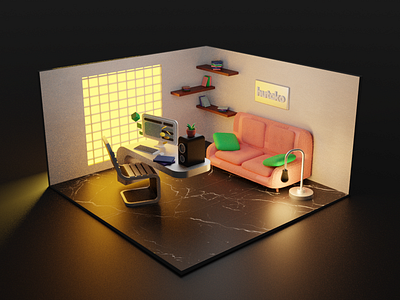 WorkSpace Isometric room Office room 3d 3dart 3dartist 3ddribble 3dmodelling artdribble artoftheday blender blenderartist blenderartworld blendercommunity blenderrender digitalart digitalillustration isometric lowpoly3d office officedesign webdesign work