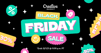 Black Friday SALE at Creative Market black friday branding creative market design discount font font awesome font design illustration logo sale typography upto 50 vector