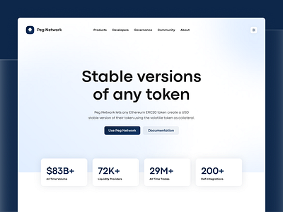 Peg Network – Home Page design landing page ui user experience user interface ux web design