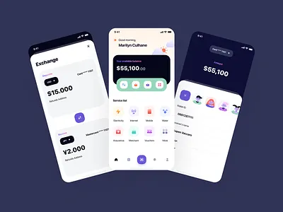 Mallet - Light mode & Dark mode finance UI Kit bank bank card banking chart clean ui coin crypto dark mode e wallet exchange finance home illustration on boarding statistic transfer ui ui design ui kit wallet