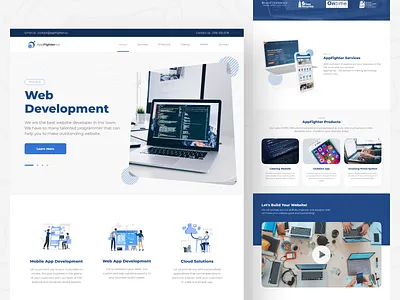 Digital Agency Landing page exploration blue landing page branding clean digital agency digital agency landing page graphic design landing page minimal mobile app simple landing page tech landing page ui ui design uiux user interface ux design web design web developer website white