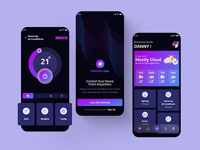 Smarthome Dark Theme daily inspiration daily ui dark dark app dark mode dark theme dark theme app dark theme ui design mobile design mobile ui app remote app smarthome smarthome app ui