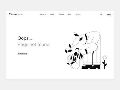 404 Website Concept 404 concept design empty error interface minimalism monochrome ui ux website