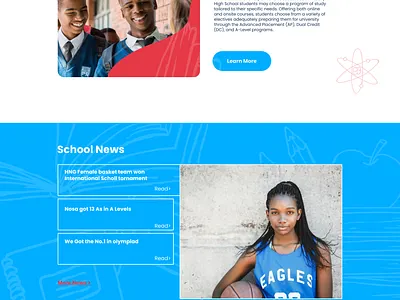 Modern School Landing Page figma high school illustration landing page school ui ux