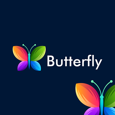 butterfly logo design app branding design icon illustration logo typography ui ux vector