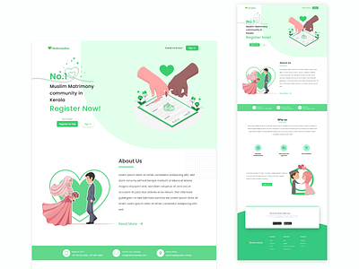 Nikah Malabar Landing Page Redesign design marriage matrimony website matrimony website ui muslim matrimony redesign ui uidesign ux web design web ui website redesign wedding