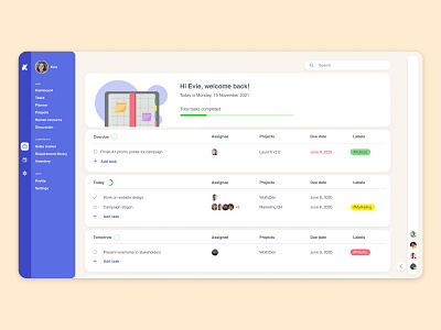 Task Manager Web UI Design