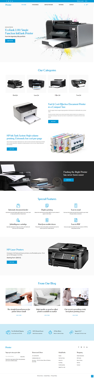 Boom-Printer Shopify Theme design designer ecommerce responsive shopifytheme theme web design webdeveloper website website design