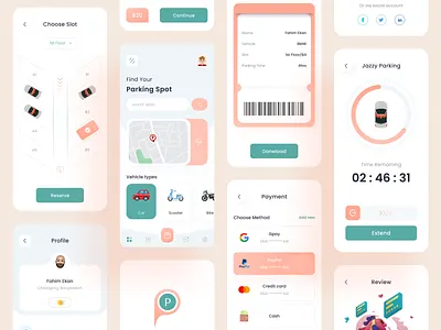 POXO - Parking Mobile App app design mobile app ui uidesign uiux