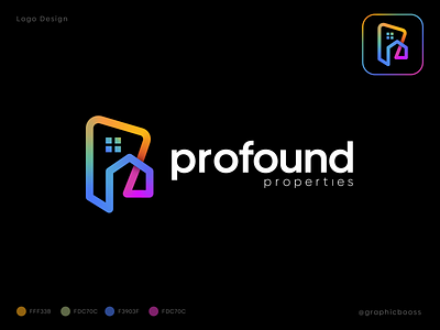 P for Profound properties Logo Design , Real estate Branding abstract branding brandmark builders logo design dream house gradient home house logo logo logo design logo design home logo designer luxury homes logo modern logo property logo real estate real estate agency real estate branding vivid color logo