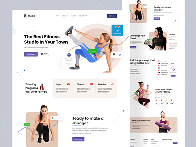 Gym - Fitness Website Design burn fat calories fitness fitness club fitness website gym website health homepage interaction landing page landingpage muscle popular design product page webdesign website design workout