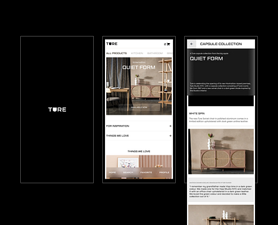 Ture - furniture shop branding design logo typography ui