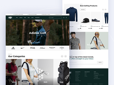 Clarkes Golf Shop Redesign app application golf shop interface design landing page marketplace ui web app web store application website