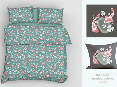 Koi Fish branding clip art design fish carps koi graphic design illustration logo notebooks patterns typography vector