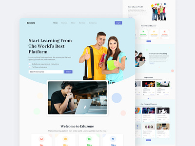 Eduzone - eLearning Website education education website elearning landing page landing page ui web design web ui website website design website ui