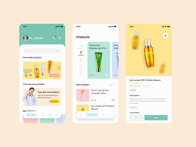 Beauty App app beauty design graphic design makeup mobile app skincare ui ux