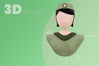 Nurse Profile 3D render 3d branding character doctor graphic design health hospital icon illustration medical nurse