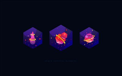 Space elements design game art gamedesign icon illustration logo sticker ui ux vector