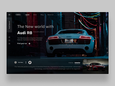 car landing page. app audi car design home home page landing landing page motion graphics ui ui design uiux ux ux design web