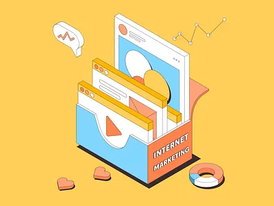 Internet Marketing art design digital illustration interntet isometric marketing skillbox vector
