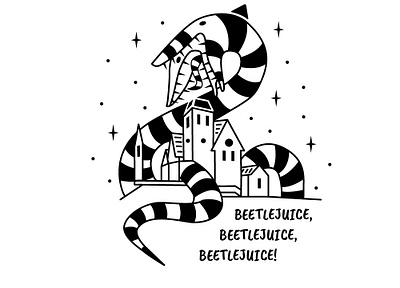 Monoline. Beetlejuice beetlejuice design flat illustration line art monoline simple vector