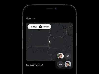 Ganter - navigation app 3d analysis cars concept dark design drive energy inspiration interface map menu mobile navigator pin stats ui uiux ux