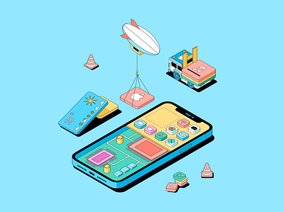 ios Developer art design developer digital illustration ios isometric skillbox vector