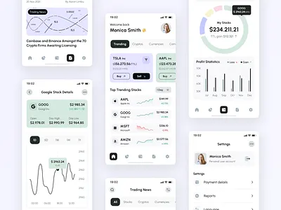 EasyInvest mobile app android app currency design flat graphic home invest ios layo mobile money news platform statistics stock studio ui ux