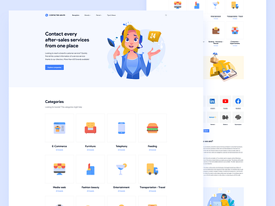 Contacter-sav Landing Page after sales branding brands call companies contact contacter sav design desktop illustration landing logo page service ui ux website