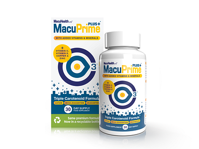 MacuPrime Plus Packaging Design 3d 3d render bottle box brand brand design branding design packaging packaging desgin render