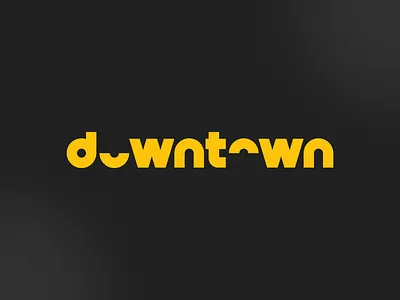 DOWNTOWN | Logo design black branding burger center creative design doner downtown fastfood food graphic design hotdog identity logo minimal unique yellow