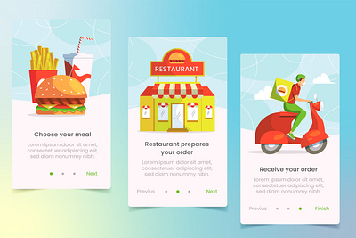 Onboarding illustration of food app animation app design illustration ui