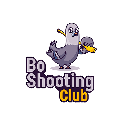 Pigeon bird bird logo character design design graphic design gun gun design gun logo illustration logo logo design pigeon pigeon design pigeon logo shoot shoot logo shooting shooting logo vector yellow