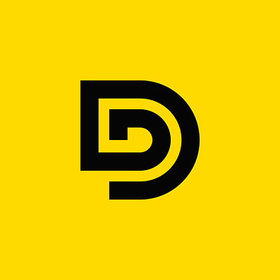 Double D adobe black design graphic design icon illustrator letterd logo vector yellow yellowonblack