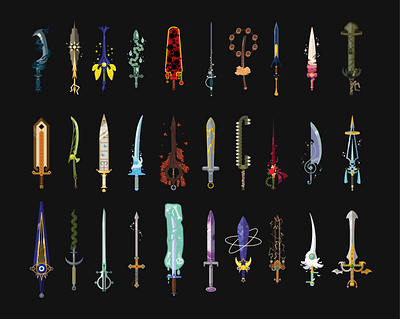 Swordtember 2021 asset cute flat game sword swordtember vector