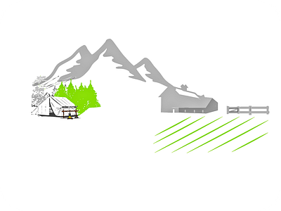 Farm House graphic design illustration