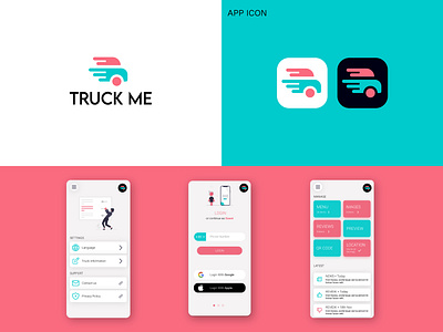 TRUCK ME | APP ICON app icon best logo 2021 branding clean and creative logo creative logo design eye catchy logo food truck app graphic design logo logo designer bangladesh minimal minimalism minimalistic modern logo modern logo simple and minimal logo truck finder app logo truck logo truck me vector