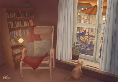 Home vibe2 art artist artwork books cat design drawing graphicdesign home homevibe illustration illustrator interior pegeons vibe window