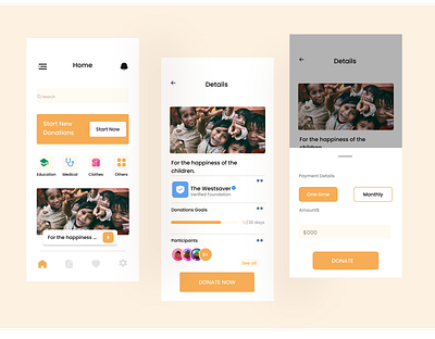 Donation App design donation ui uidesign
