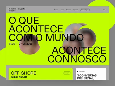 Porto Photography Bienal 2021 - Homepage animation design graphic interaction interface photography typography ui ux web