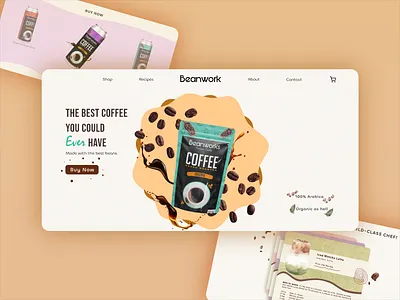 Bean Work Website Concept adobexd coffee conceptual dribbble interactive ui ux