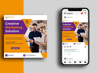 Digital Marketing Agency and Corporate Business Square Flyer branding business flyer design digital marketing media post template promotion social media post