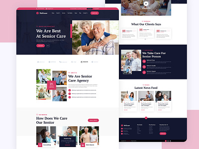 Wellcare - Senior Care HTML,XD,PSD Template 2020 2021 2022 3d app care dark download free download graphic design mobile motion graphics senior senior care tranding ui web web design website wellcare