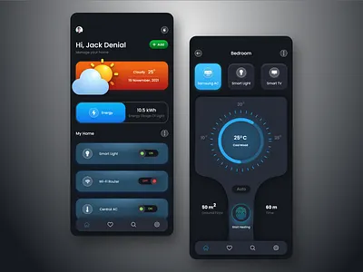 Smart Home App app design app ui application design branding challenge design flat design free freebie illustration lighting logo project smart app trending ui uiux vector