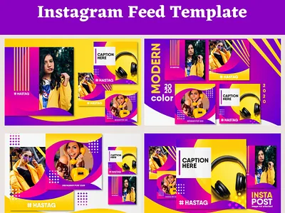 Instagram Feed Template | Draftik bannerdesign instagramfeeddesign poster templatedesign