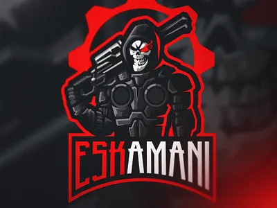 ESKAMANI black bold branding cool design esports gaming logo graphic design illustration logo mascot red vector