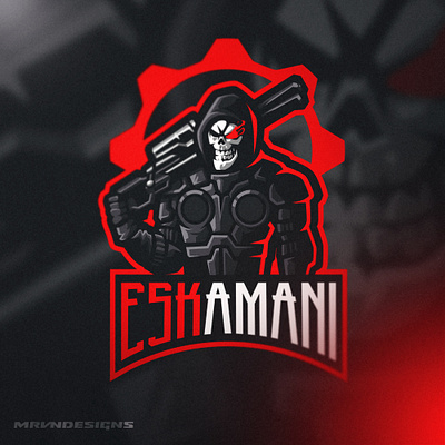 ESKAMANI black bold branding cool design esports gaming logo graphic design illustration logo mascot red vector