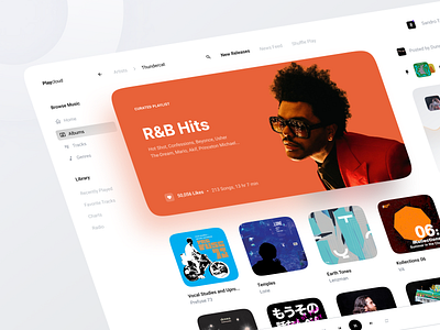 Music Streaming Web App — Light Version album app clean concert dashboard design minimal music music app playlist radio songs spotify streaming streaming platform tracks ui uidesign ux design web app