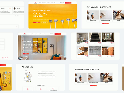 Renovating and cleaning services|Landing Page Development&Design branding concept design figma graphic design illustration minimal ui uiux ux web website