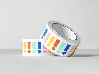 Packaging Tape branding design exclamation illustration package design packaging pattern stationery tape typography